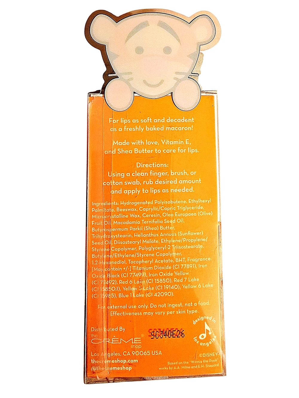 Disney Tigger The Crème Shop Macaron Lip Balm Vitamin E Shea Butter NIB K Beauty - Picture 5 of 6